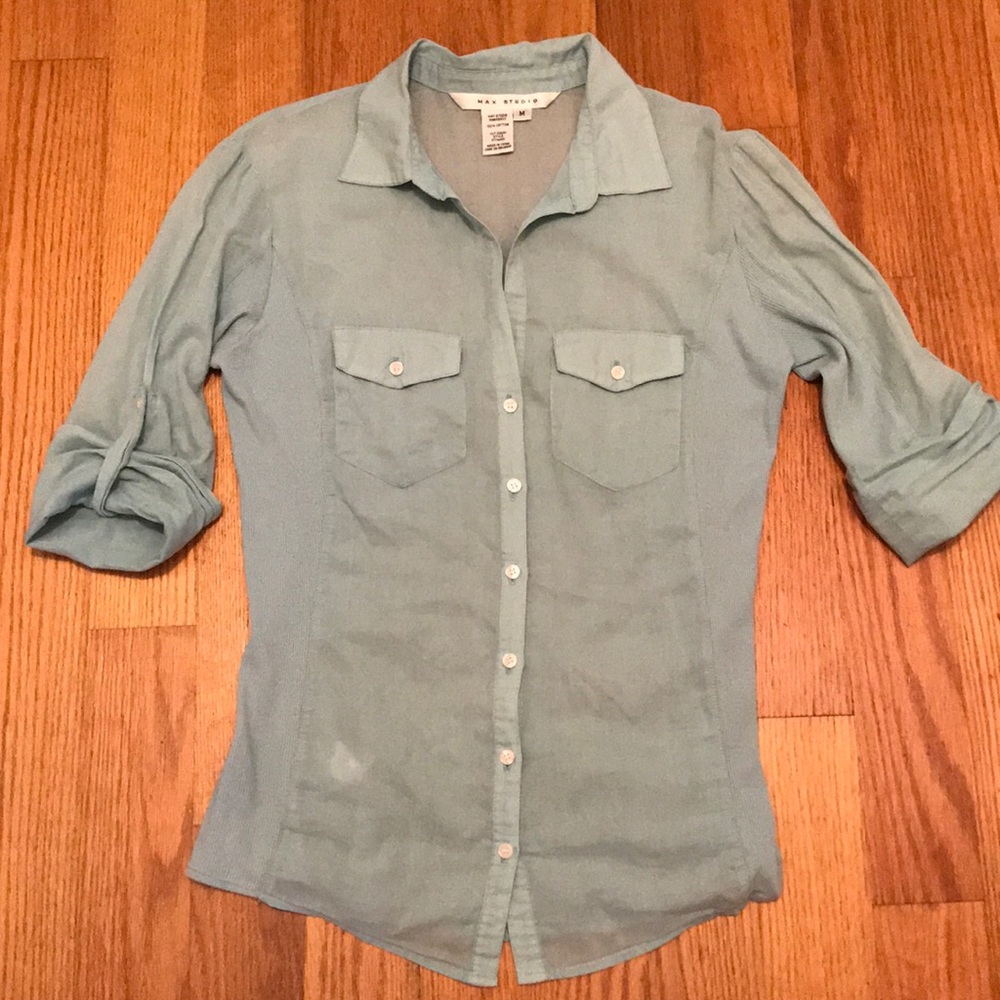 Max Studio Turquoise Soft Cotton Shirt